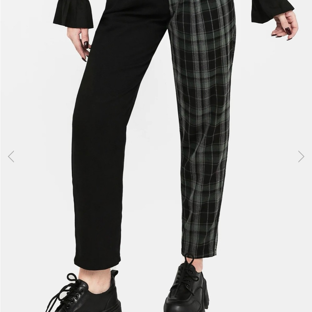 Disturbia Checkmate High Waist Tapered Trousers